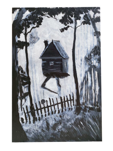 Картина под названием "Дом бабы Яги" - Александра Сашина, Подлинное произведение искусства, Акрил