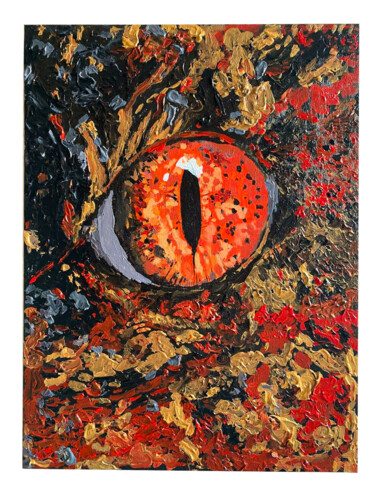 Pittura intitolato "Глаз дракона" da Aleksandra Sasina, Opera d'arte originale, Acrilico