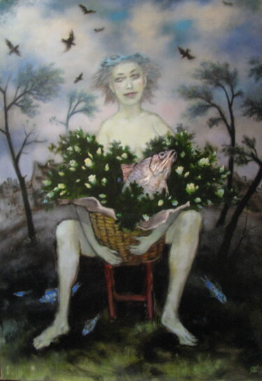 Картина под названием "Весна на Васильевск…" - Александра Счастливая (A.Makarova-Schastlivaya), Подлинное произведение искус…