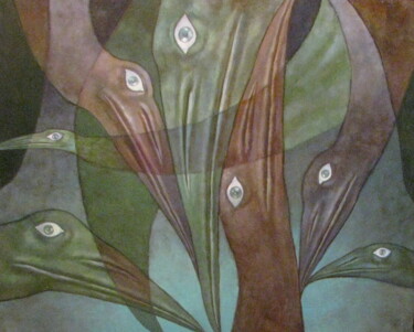 Картина под названием "Птицы. Woodland cho…" - Александра Счастливая (A.Makarova-Schastlivaya), Подлинное произведение искус…