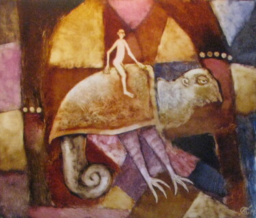 Картина под названием "Наездник . Rider" - Александра Счастливая (A.Makarova-Schastlivaya), Подлинное произведение искусства…
