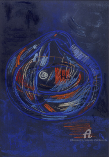 Painting titled "a Drop" by Aleksandra Shvetskaia (ASHV), Original Artwork, Pastel Mounted on Cardboard