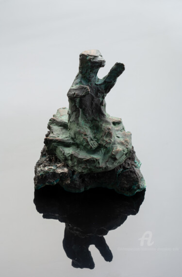 Skulptur mit dem Titel "Sloth on chrysocolla" von Aleksandra Shvetskaia (ASHV), Original-Kunstwerk, Bronze