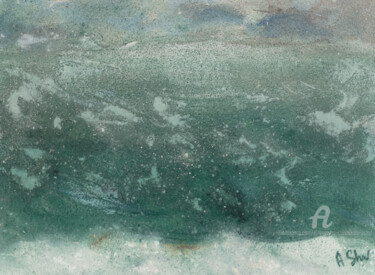 Peinture intitulée "Baltic Sea in Winter" par Aleksandra Shvetskaia (ASHV), Œuvre d'art originale, Pastel Monté sur Carton