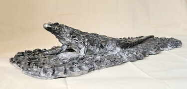 Sculpture titled "Iguana aluminum" by Aleksandra Shvetskaia (ASHV), Original Artwork, Aluminium