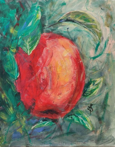 Malerei mit dem Titel "Apple." von Aleksandra Svetlichnaya, Original-Kunstwerk, Acryl