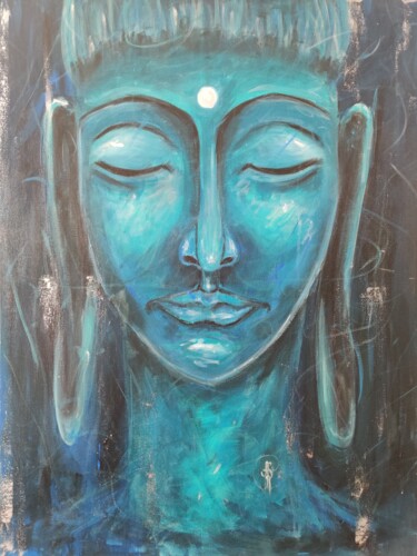 Schilderij getiteld "Buddha Girl" door Aleksandra Svetlichnaya, Origineel Kunstwerk, Acryl