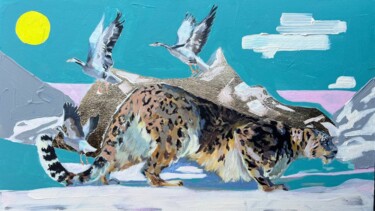 Malerei mit dem Titel "Snow Leopard" von Aleksandra Trush-Donchenko, Original-Kunstwerk, Acryl