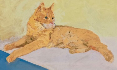 Pintura titulada "Izida the cat" por Aleksandra Trush-Donchenko, Obra de arte original, Gouache