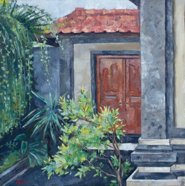 Pintura intitulada "Балийский дворик" por Aleksandra Zaika, Obras de arte originais, Óleo Montado em Armação em madeira