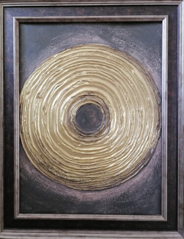 Painting titled ""Wheel of fortune"" by Aleksandra Zbirun, Original Artwork, Plaster Mounted on Other rigid panel
