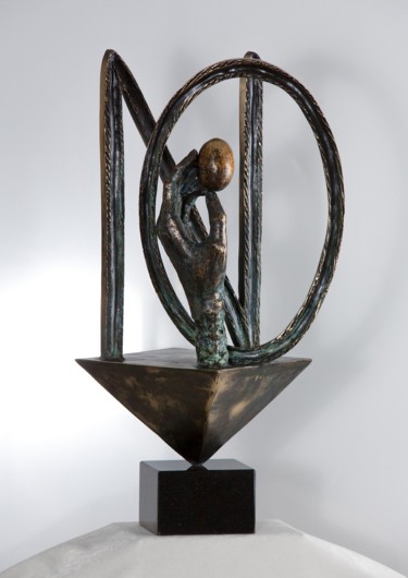 Sculpture titled "Le Miracle de la Vi…" by Aleksandra Kann-Bogomilska, Original Artwork, Metals