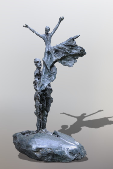 Sculpture titled "LA DANSE DE DIABLE…" by Aleksandra Kann-Bogomilska, Original Artwork, Aluminium