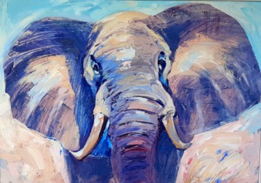 Картина под названием "Elephant" - Александр Большаков, Подлинное произведение искусства, Масло