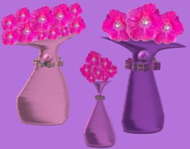 Digital Arts titled "Bouquets of mallow" by Marina Alexandrova, Original Artwork, Other