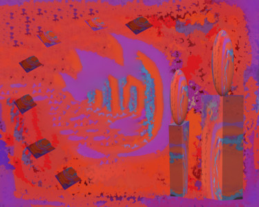 Digital Arts titled "Violet-orange mirag…" by Marina Alexandrova, Original Artwork, Other