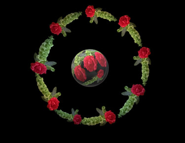 Digital Arts titled "Rose dance with mol…" by Marina Alexandrova, Original Artwork, Other