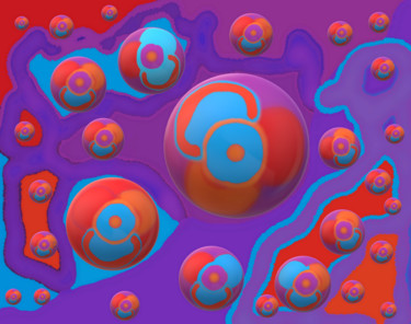 Digital Arts titled "Сolored balls in th…" by Marina Alexandrova, Original Artwork, Other