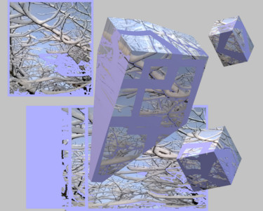 Arts numériques intitulée "Winter branches and…" par Marina Alexandrova, Œuvre d'art originale