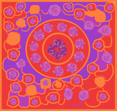 Arts numériques intitulée "Orange-lilac variat…" par Marina Alexandrova, Œuvre d'art originale, Peinture numérique