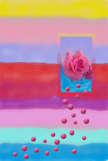 Painting titled "Color fields , rose…" by Marina Alexandrova, Original Artwork, Digital Painting