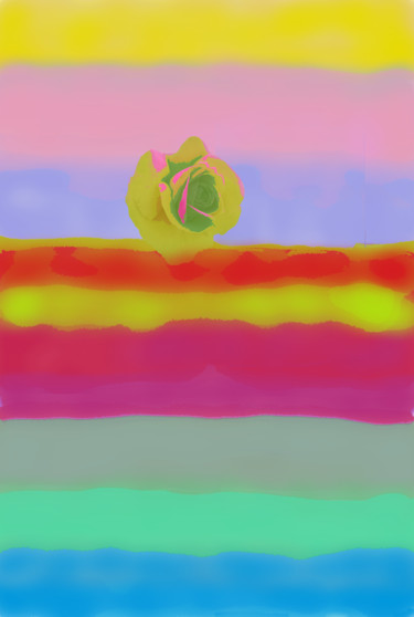 Digital Arts titled "Color fields and li…" by Marina Alexandrova, Original Artwork, Digital Painting