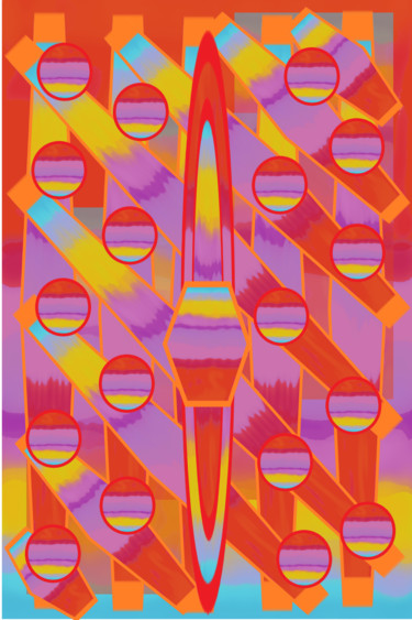 Arts numériques intitulée "Color fields in pat…" par Marina Alexandrova, Œuvre d'art originale, Peinture numérique