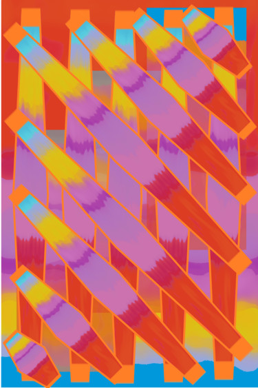 Digital Arts titled "Intersecting  geome…" by Marina Alexandrova, Original Artwork, Digital Painting