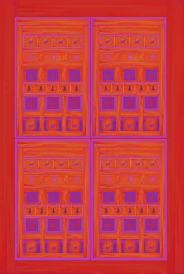 Digital Arts titled "Purple and orange o…" by Marina Alexandrova, Original Artwork, Digital Painting