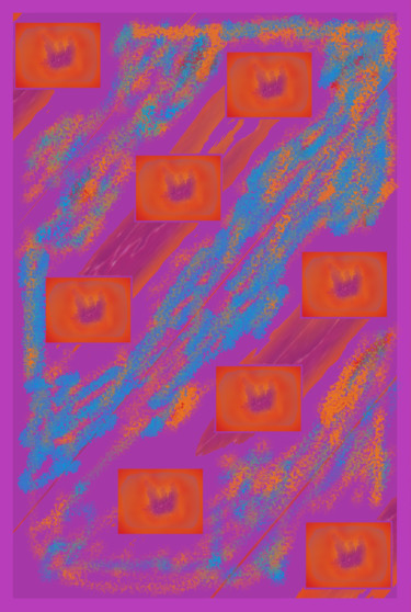 Digital Arts titled "Lilac ornaments   o…" by Marina Alexandrova, Original Artwork, Digital Painting