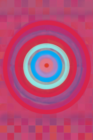 Cranberry-blue-pink concentric color fields Digital Arts titled "Cranberry-blue-pink…" by Marina Alexandrova, Original Art, Digital Painting