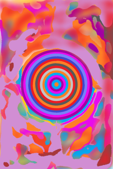 Digital Arts titled "Multicolored circle…" by Marina Alexandrova, Original Artwork, Digital Painting