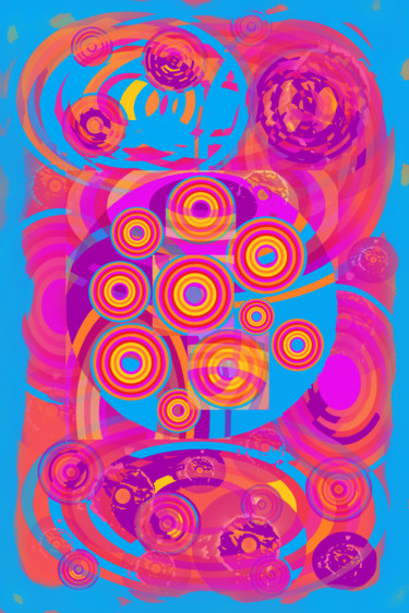 Digital Arts titled "Turquoise abstracti…" by Marina Alexandrova, Original Artwork, Digital Painting