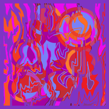 Digital Arts titled "Purple-red abstract…" by Marina Alexandrova, Original Artwork, Digital Painting