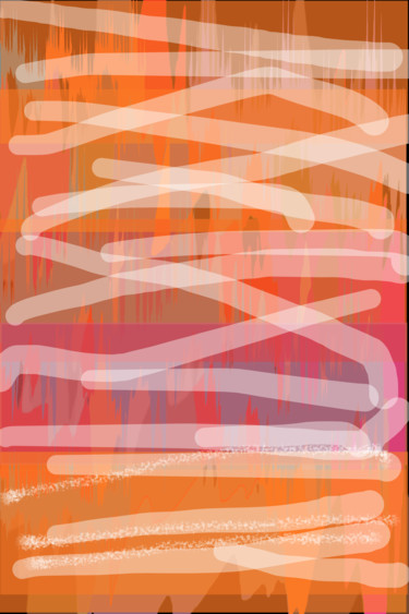 Digital Arts titled "Orange multilayer t…" by Marina Alexandrova, Original Artwork, Digital Painting