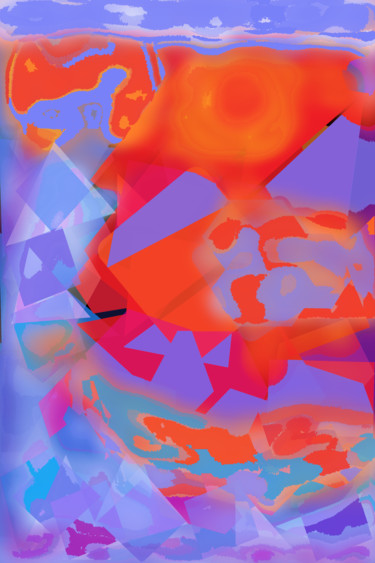 Digital Arts titled "Purple sun reflecti…" by Marina Alexandrova, Original Artwork, Digital Painting
