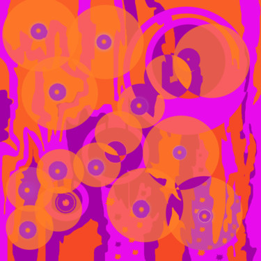 Digital Arts titled "Orange-lilac abstra…" by Marina Alexandrova, Original Artwork, Digital Painting