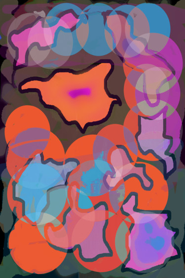 Digital Arts titled "Multilayer abstract…" by Marina Alexandrova, Original Artwork, Digital Painting