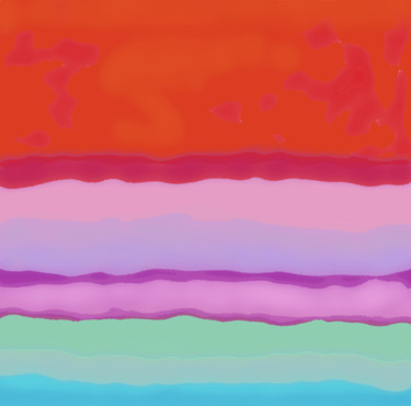 Arts numériques intitulée "Sun, pink clouds an…" par Marina Alexandrova, Œuvre d'art originale, Peinture numérique