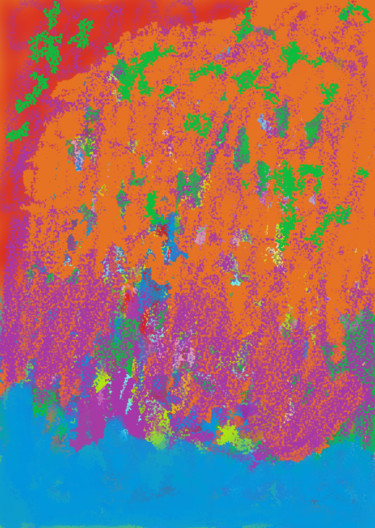 Digital Arts titled "Flowering trees abo…" by Marina Alexandrova, Original Artwork, Digital Painting