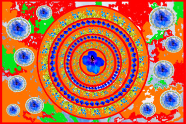 Digital Arts titled "Colored circles of…" by Marina Alexandrova, Original Artwork, 2D Digital Work