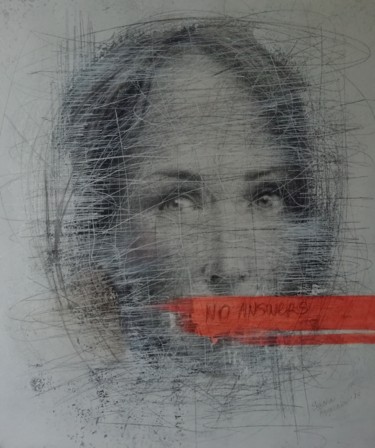 Картина под названием "No answers" - Sasha Tsyganov, Подлинное произведение искусства, Масло