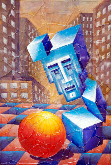 Peinture intitulée "Квадратура круга" par Oleg Belyi, Œuvre d'art originale, Acrylique Monté sur Panneau de bois