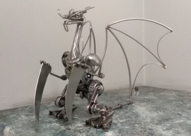 Sculpture intitulée "Metal dragon" par Aleksei Antonjuk, Œuvre d'art originale, Métaux