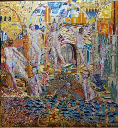 Malerei mit dem Titel ""Сон железного каба…" von Aleksei Glumov, Original-Kunstwerk, Öl