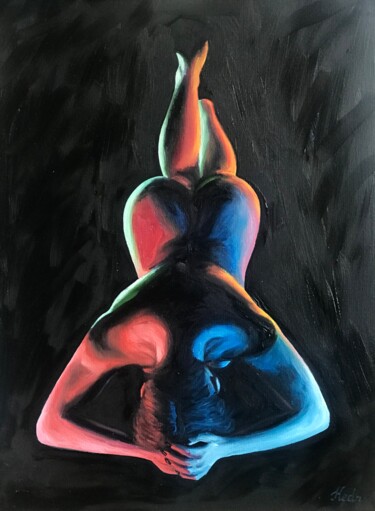 Malerei mit dem Titel "In Pose" von Aleksei Kedr, Original-Kunstwerk, Öl