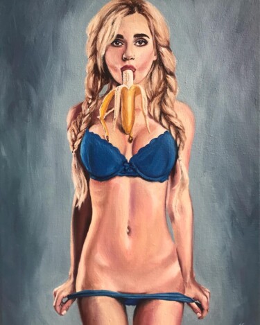 Malerei mit dem Titel "Aimez-Vous La Banan…" von Aleksei Kedr, Original-Kunstwerk, Öl