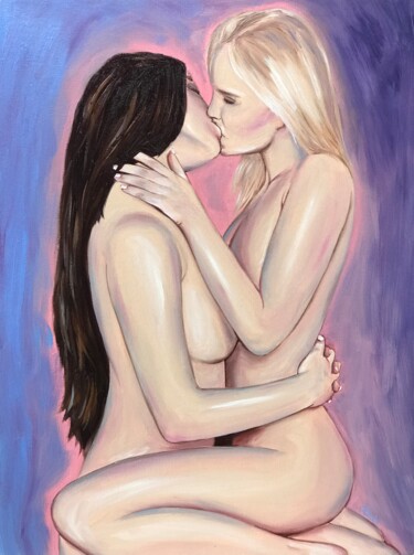 Peinture intitulée "Le plus doux baiser" par Aleksei Kedr, Œuvre d'art originale, Huile