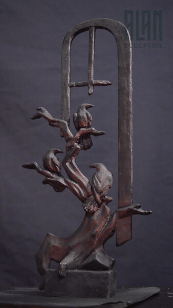 Скульптура под названием "Смерть на закате" - Алексей Деев (Alan Sculptor), Подлинное произведение искусства, Металлы