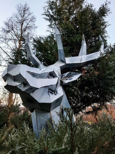 Скульптура "ТРОФЕЙ ОЛЕНЯ" Sculpture intitulée "Скульптура "ТРОФЕЙ…" par Алексей Глушков, Œuvre d'art originale, Métaux